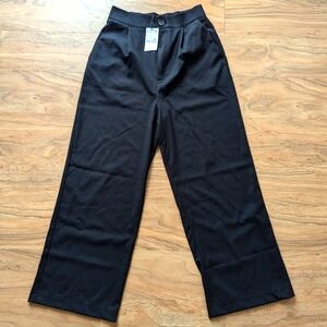 Stradivarius Black Wide-Leg Trousers